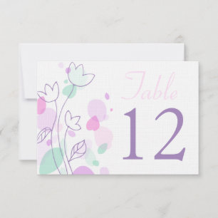 Convites Números de mesa de casamento com pétalas de flores