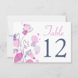 Convites Números de mesa de casamento com pétalas de flores