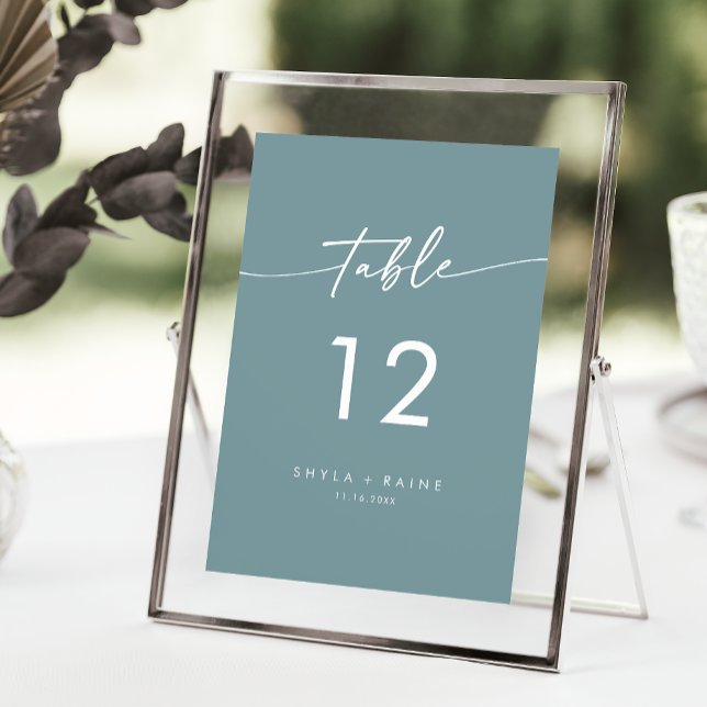 Convites Números De Mesa De Casamento De Boho Chic Seafoam  (Criador carregado)