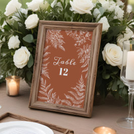 Convites Números De Mesa De Casamento De Fern Leaf Terracot