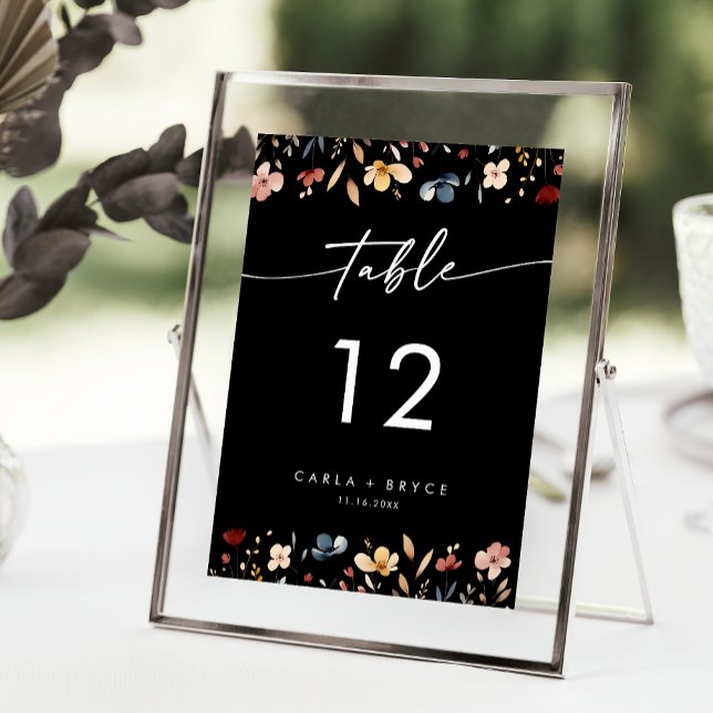 Convites Números de Mesa de Casamento de Flores Silvestres  (Criador carregado)