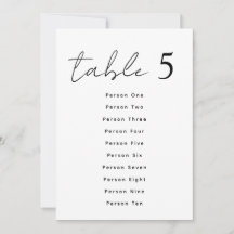 Números de Mesa de Casamento Elegantes em Grafia -