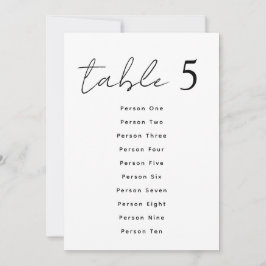 Convites Números de Mesa de Casamento Elegantes em Grafia -