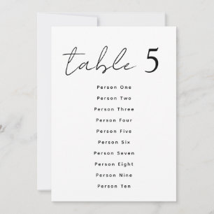 Convites Números de Mesa de Casamento Elegantes em Grafia -