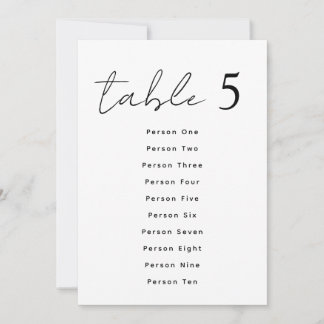 Convites Números de Mesa de Casamento Elegantes em Grafia -