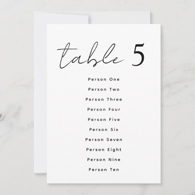 Convites Números de Mesa de Casamento Elegantes em Grafia - (Frente)