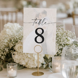 Convites Números de mesa de casamento em foto moderna com s