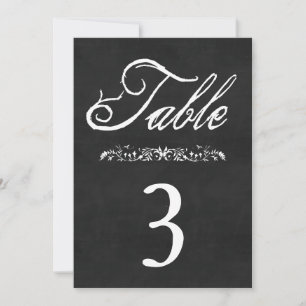 Convites Números de Mesa de Casamento em Quadro Negro
