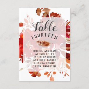Convites Números de Mesa de Casamento Florais Rústicos e Li