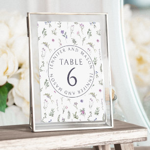 Convites Números de mesa de casamento floral de lavanda rox