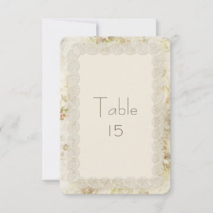Convites Números de Mesa de Casamento Floral em Renda de Ma