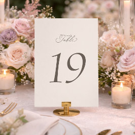 Convites Números de Mesa de Casamento Minimalistas Elegante