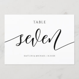 Convites Números de Mesa de Casamento Modernos Caligrafia -