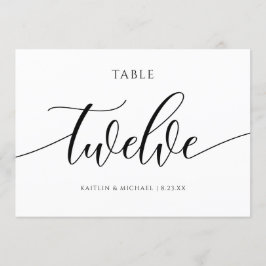 Convites Números de Mesa de Casamento Modernos Caligrafia -