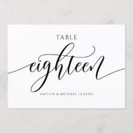 Convites Números de Mesa de Casamento Modernos Caligrafia -