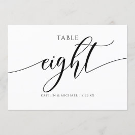 Convites Números de Mesa de Casamento Modernos Caligrafia -