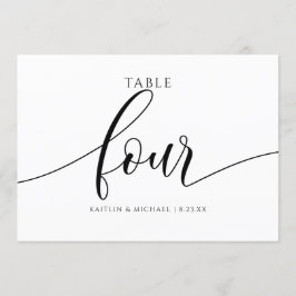 Convites Números de Mesa de Casamento Modernos Caligrafia -