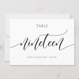 Convites Números de Mesa de Casamento Modernos Caligrafia -