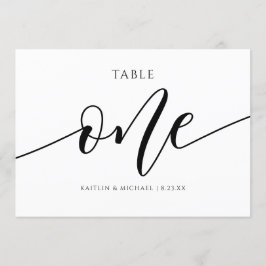 Convites Números de Mesa de Casamento Modernos Caligrafia -