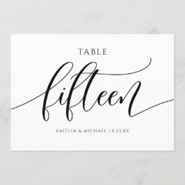 Convites Números de Mesa de Casamento Modernos Caligrafia -
