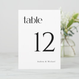 Convites Números de Mesa de Casamento Modernos e Elegantes 