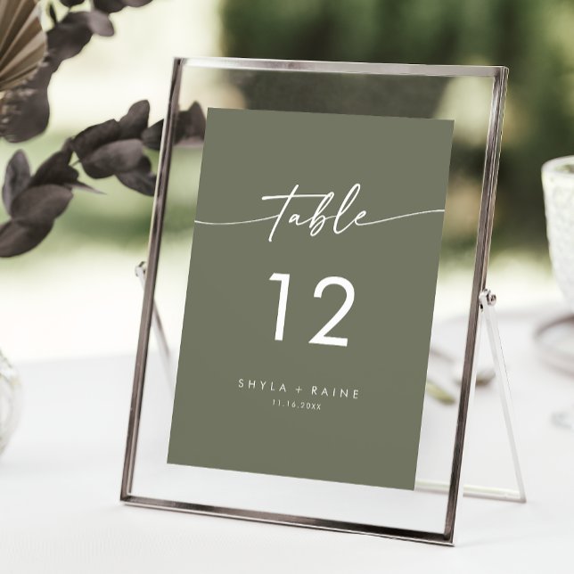 Convites Números De Mesa De Casamento Verde De Boho Chic Ol (Criador carregado)