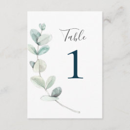 Convites Números de Mesa de Eucalipto com Aquarela Moderna