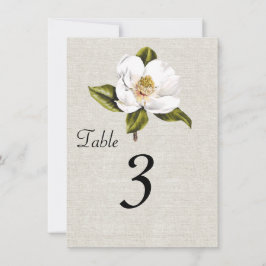 Convites Números de mesa de recepção de magníficas magnólia