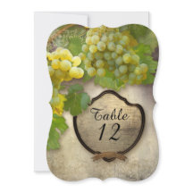 Números de Mesa Elegantes Recepção Uvas Vinhedo