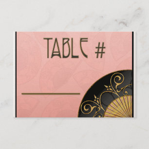 Convites Números de Mesa Elegantes (Rosa) em forma de Leque