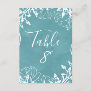 Convites Números de Mesa em Aquarela Floral Editáveis por C