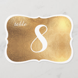 Convites Números de Mesa em Faux Dourado Antigo PixDezines