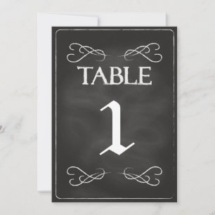 Convites Números de Mesa em Quadro Negro