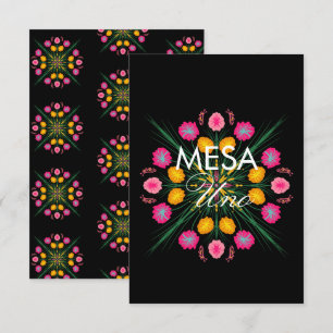 Convites Números de Mesa Florais Espanhóis Desenhados à Mão