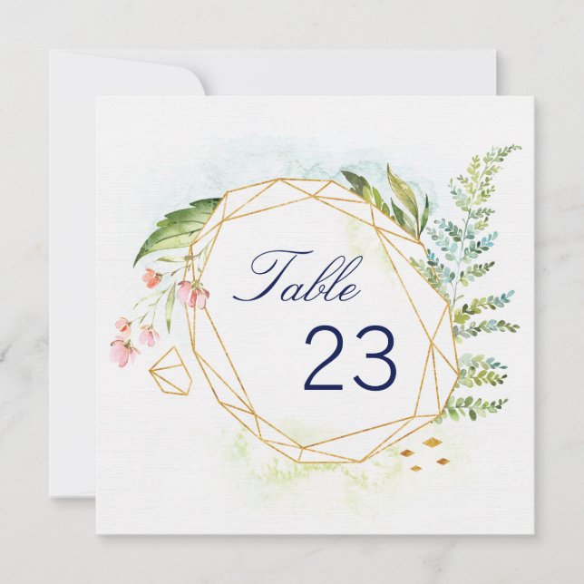 Convites Números de Mesa Geo Envy (Frente)