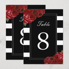 Convites Números de Mesa Listras Pretas e Brancas