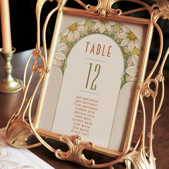 Convites Números de Mesa Margaridas Arte Nova Casamento Vin (Criador carregado)