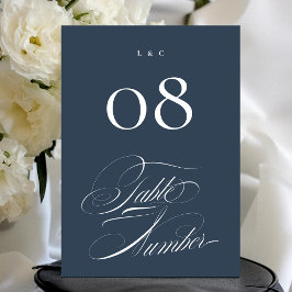 Convites Números de Mesa Navais Elegantes para Casamento 5