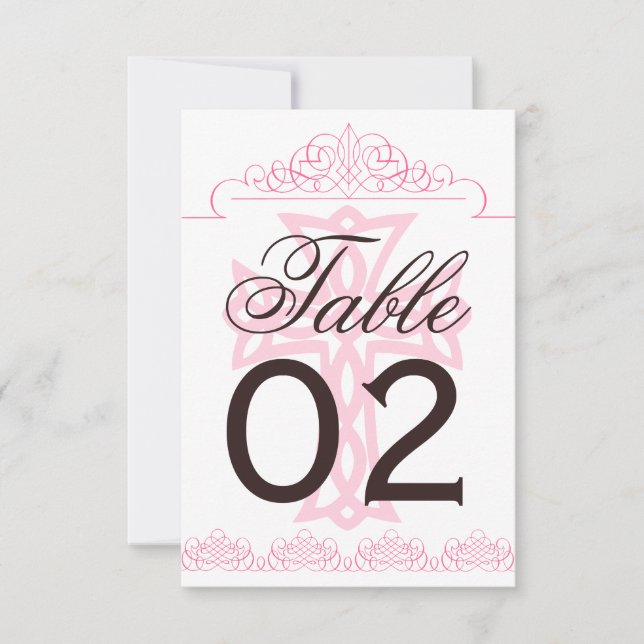 Convites Números de Mesa para Casamento com Cruz (Frente)