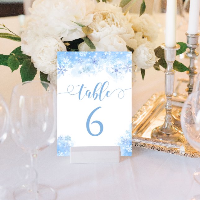 Convites Números de mesa para casamento de inverno com floc (Criador carregado)
