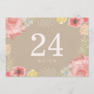 Convites Números de Mesa para Casamento de Verão no Prado