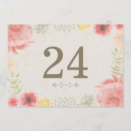 Convites Números de Mesa para Casamento de Verão no Prado