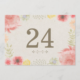 Convites Números de Mesa para Casamento de Verão no Prado