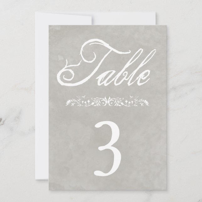 Convites Números de Mesa para Casamento em Aquarela (Frente)