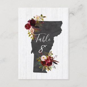 Convites Números de Mesa para Casamento em Vermont