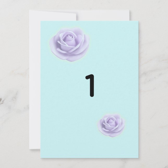 Convites Números de Mesa para Casamento Lavender Rose (Frente)