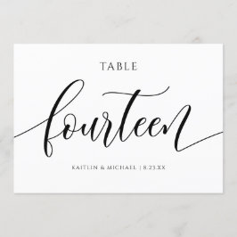 Convites Números de Mesa para Casamento Moderno - Caligrafi