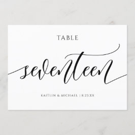 Convites Números de Mesa para Casamento Moderno - Caligrafi