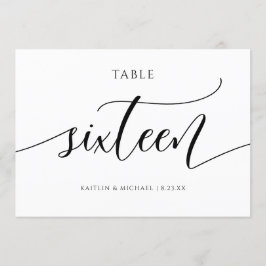 Convites Números de Mesa para Casamento Moderno - Caligrafi