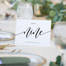 Convites Números de Mesa para Casamento Moderno - Caligrafi